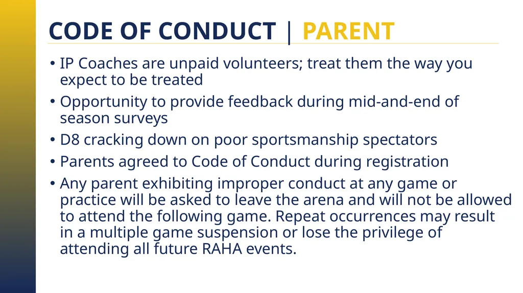 RAHA INITIATION PROGRAM (8 & UNDER) PARENT MEETING - slide 22 of 67