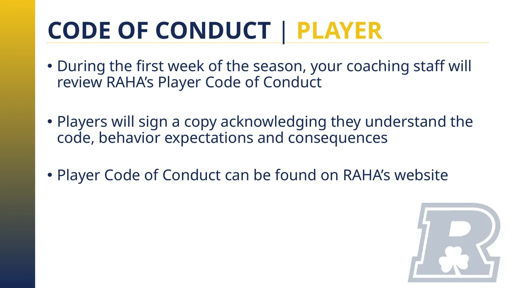 RAHA INITIATION PROGRAM (8 & UNDER) PARENT MEETING - slide 23 of 67