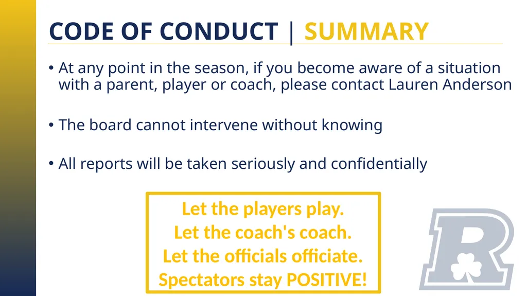 RAHA INITIATION PROGRAM (8 & UNDER) PARENT MEETING - slide 25 of 67