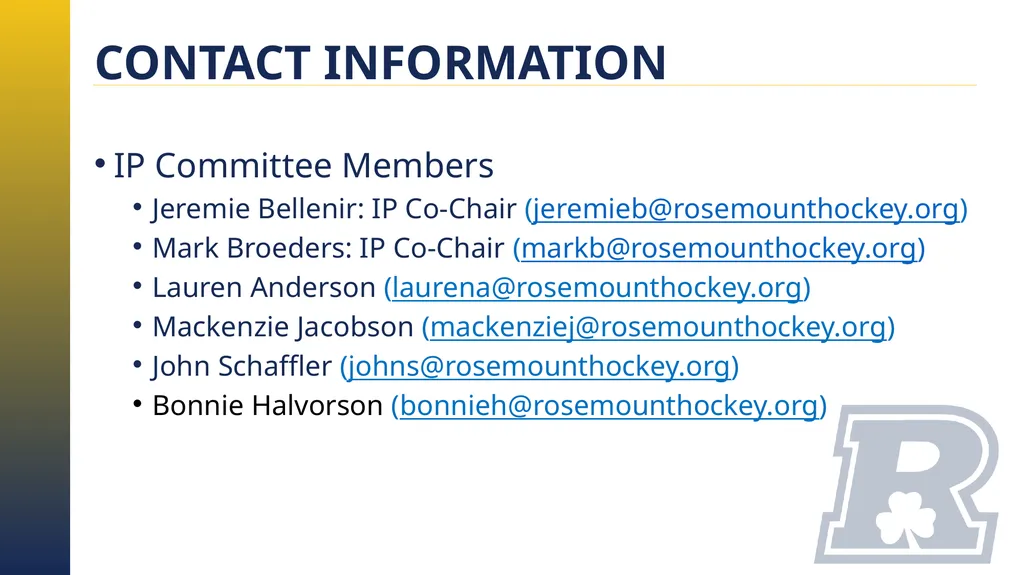 RAHA INITIATION PROGRAM (8 & UNDER) PARENT MEETING - slide 66 of 67