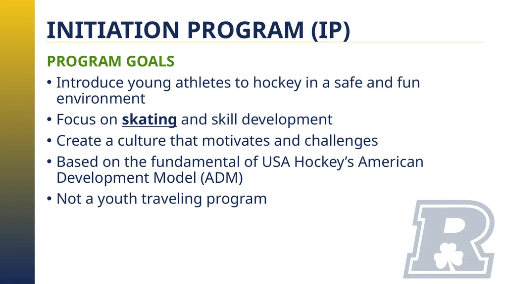 RAHA INITIATION PROGRAM (8 & UNDER) PARENT MEETING - slide 29 of 67