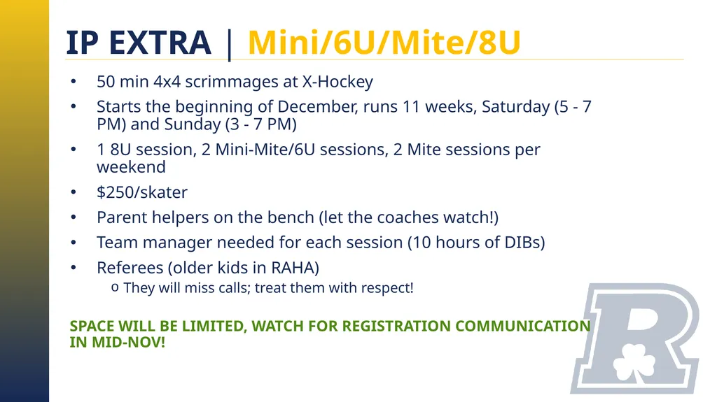 RAHA INITIATION PROGRAM (8 & UNDER) PARENT MEETING - slide 58 of 67