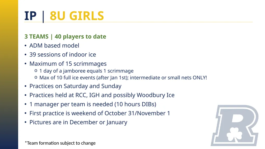 RAHA INITIATION PROGRAM (8 & UNDER) PARENT MEETING - slide 37 of 67