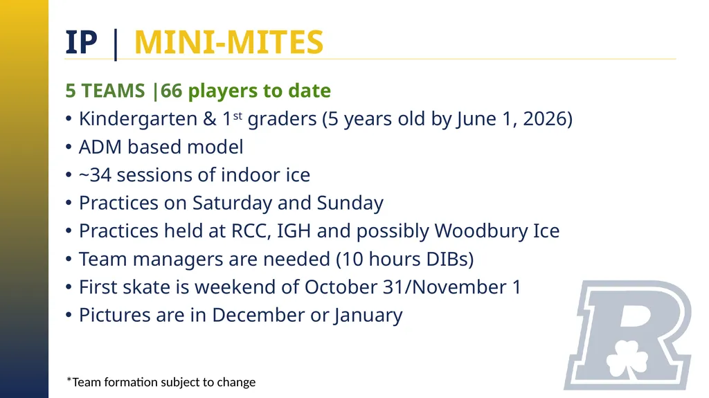 RAHA INITIATION PROGRAM (8 & UNDER) PARENT MEETING - slide 34 of 67