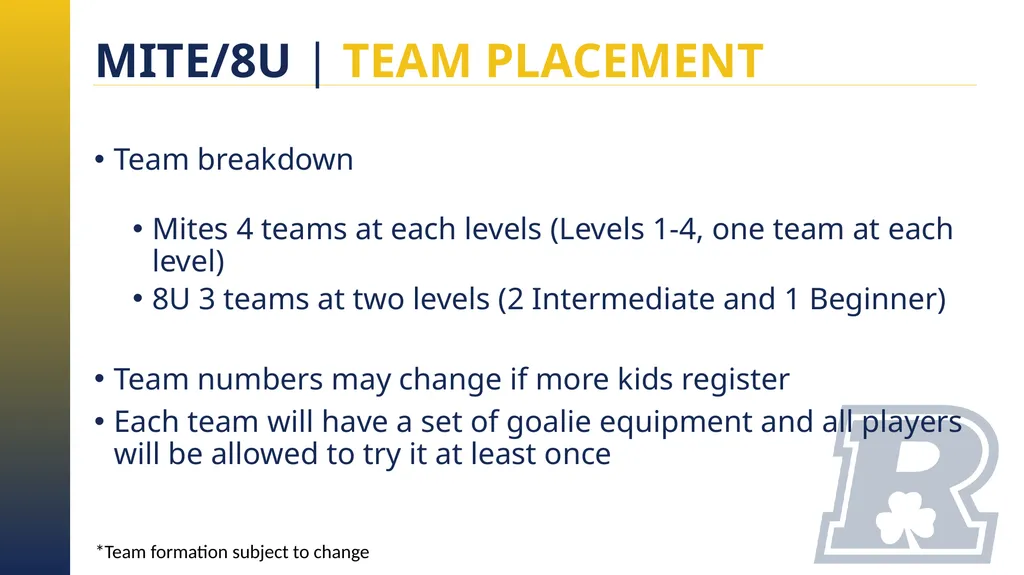 RAHA INITIATION PROGRAM (8 & UNDER) PARENT MEETING - slide 42 of 67