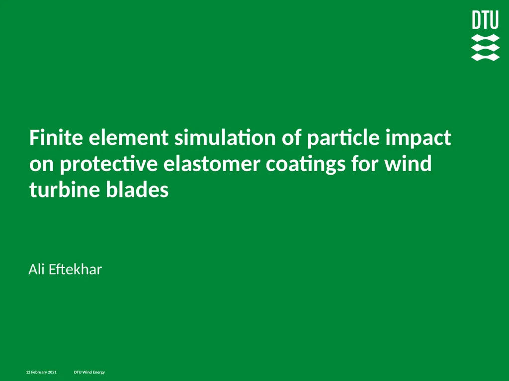 Finite element simulation of particle impact on - slide 1 of 28