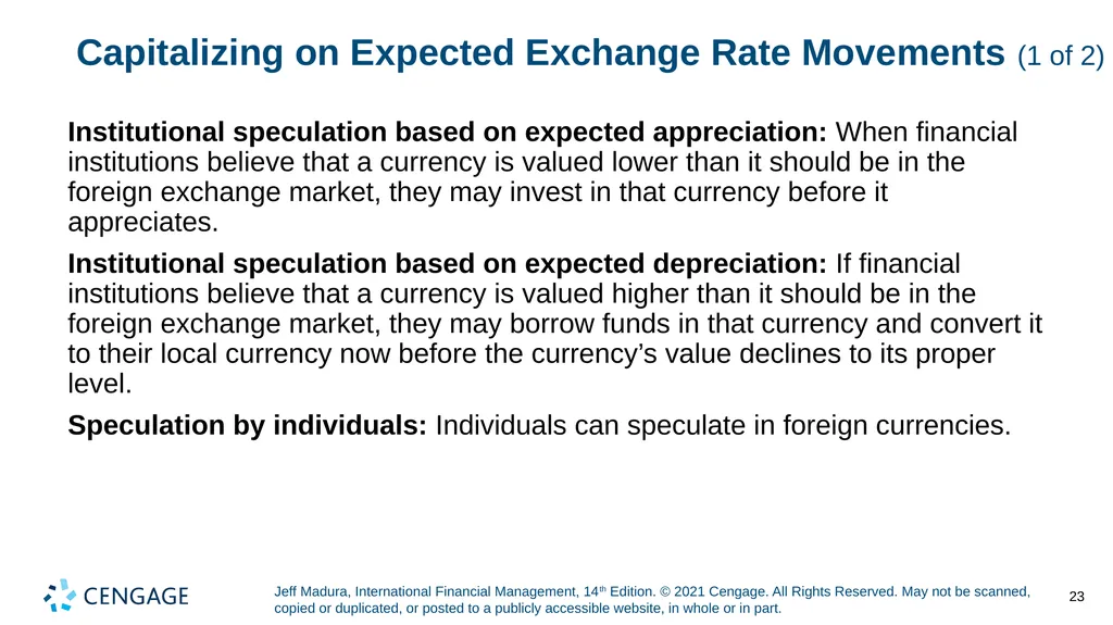 Chapter 4 Exchange Rate Determination Jeff Madura, - slide 23 of 27