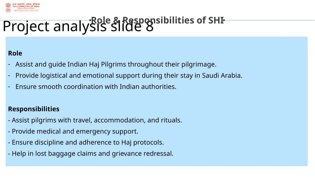 State Haj Inspectors Role & Responsibilities - slide 4 of 20