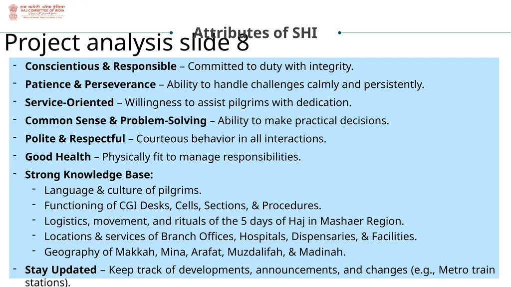 State Haj Inspectors Role & Responsibilities - slide 6 of 20