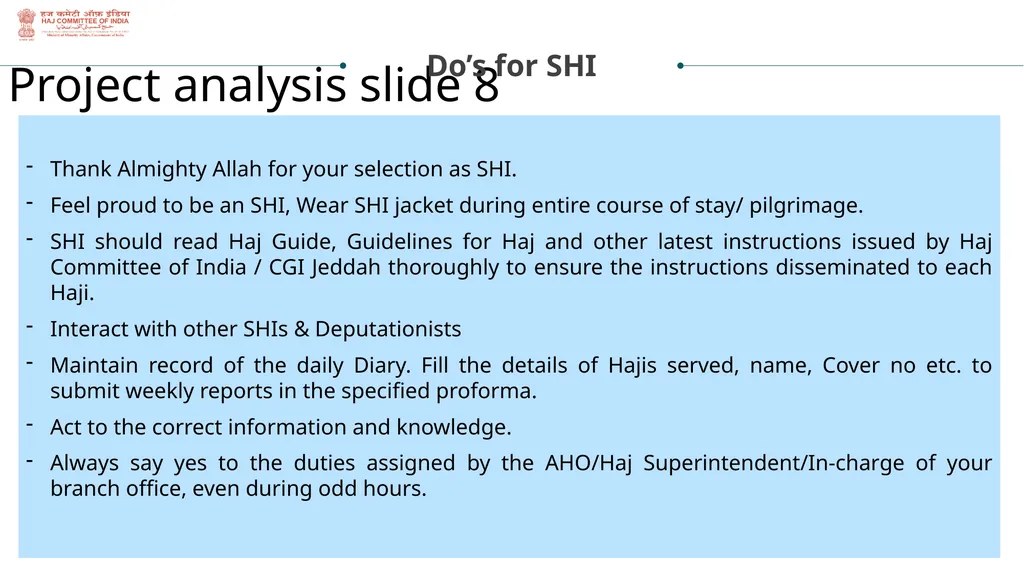 State Haj Inspectors Role & Responsibilities - slide 8 of 20