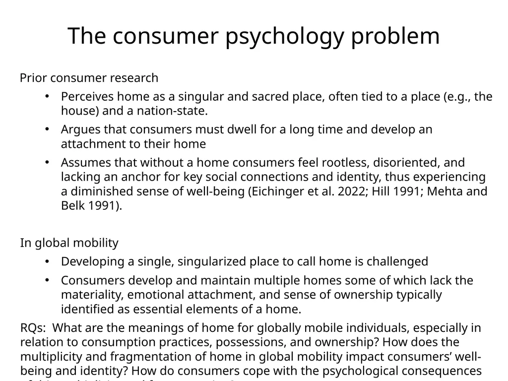 Home and Psychological Well-being in Global - slide 3 of 8