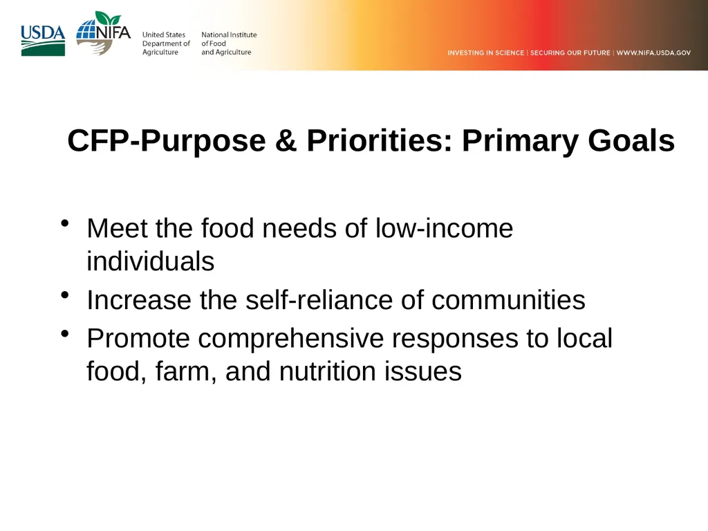FY 2019 Community Food Projects Competitive Grant - slide 6 of 20