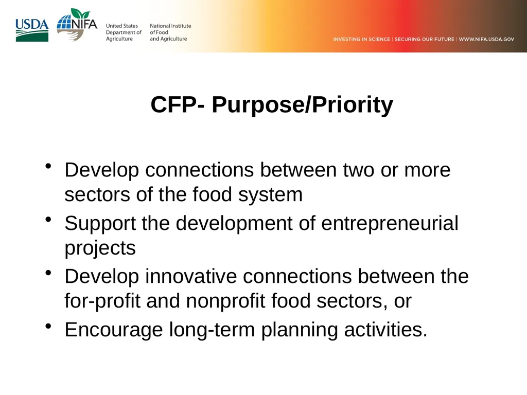 FY 2019 Community Food Projects Competitive Grant - slide 8 of 20