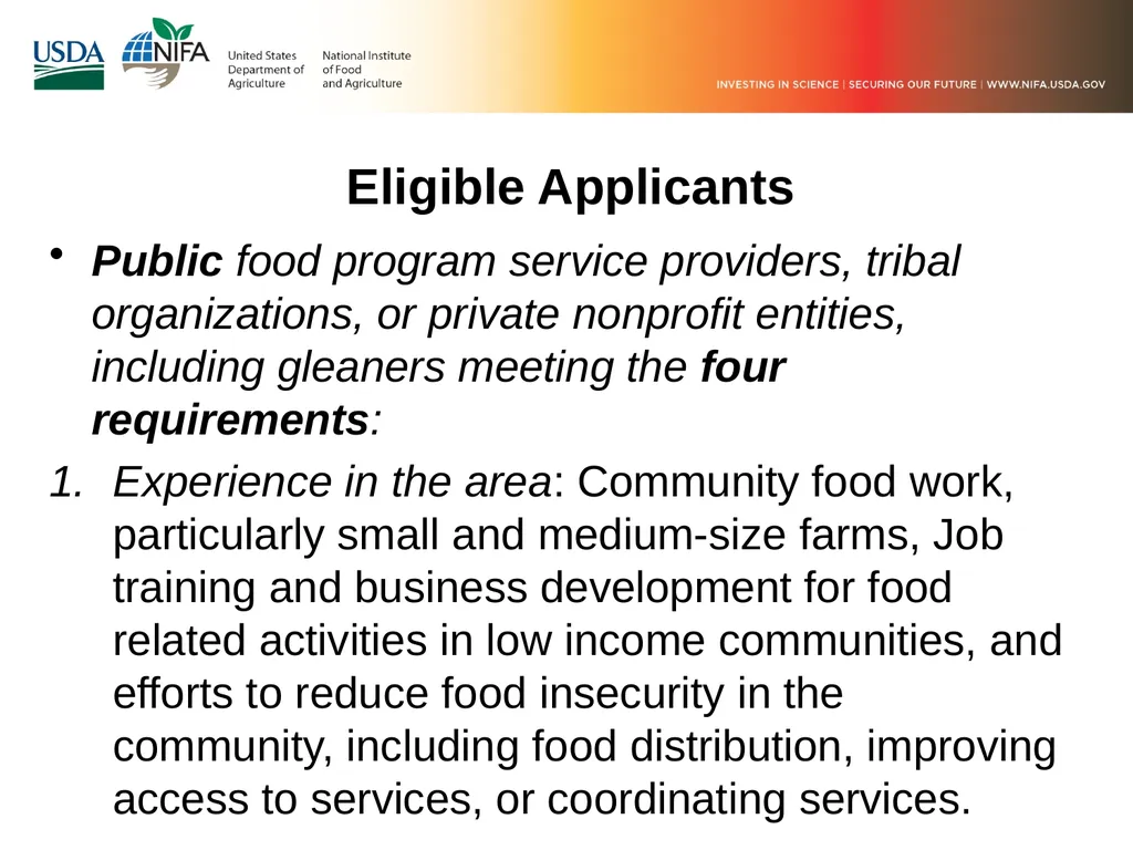 FY 2019 Community Food Projects Competitive Grant - slide 13 of 20