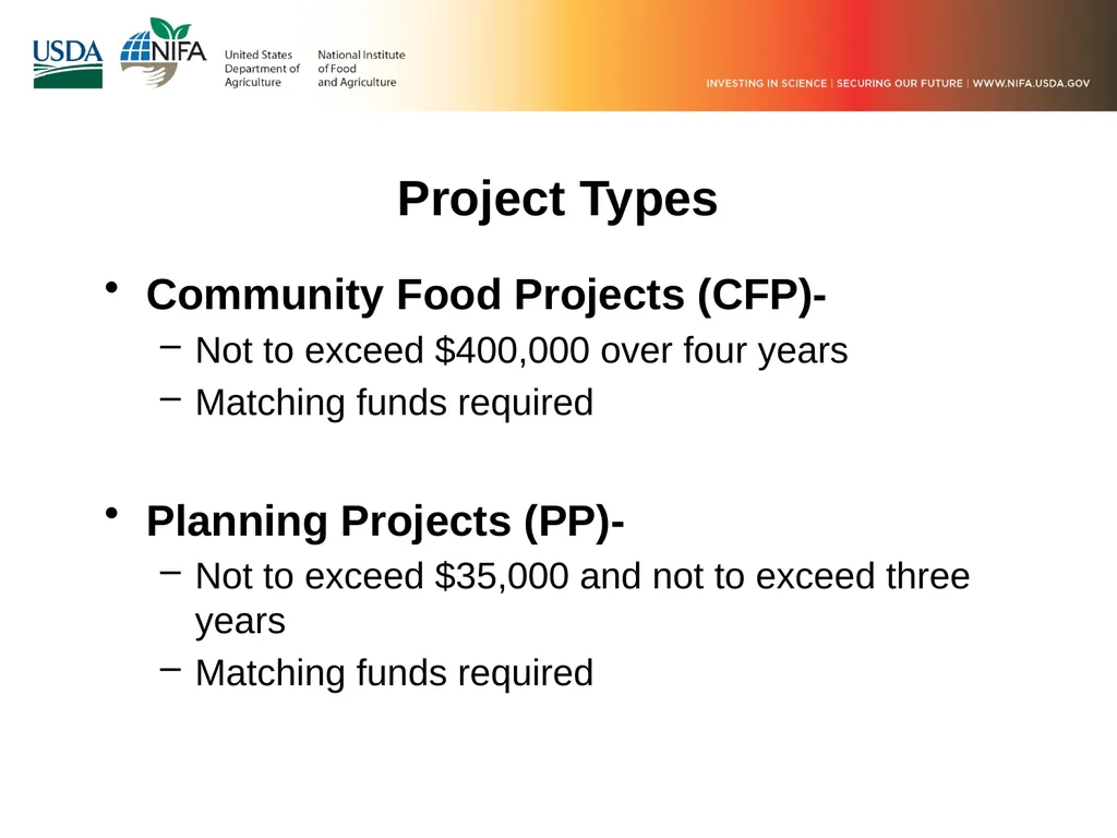 FY 2019 Community Food Projects Competitive Grant - slide 5 of 20