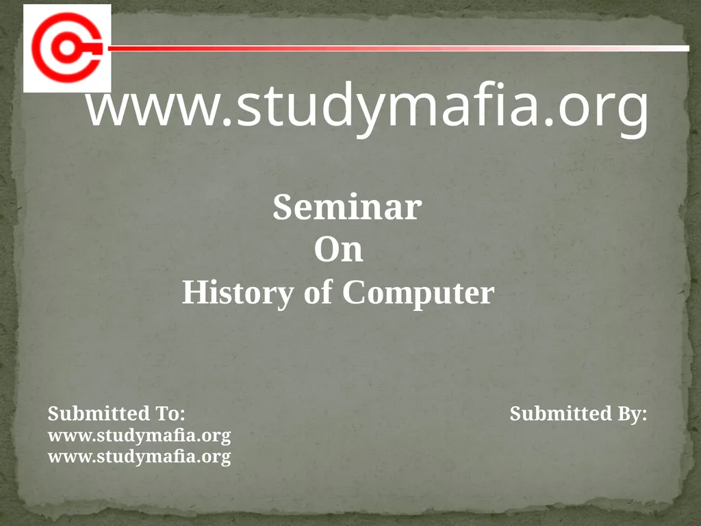 www.studymafia.org Submitted To: Submitted By: - slide 1 of 31