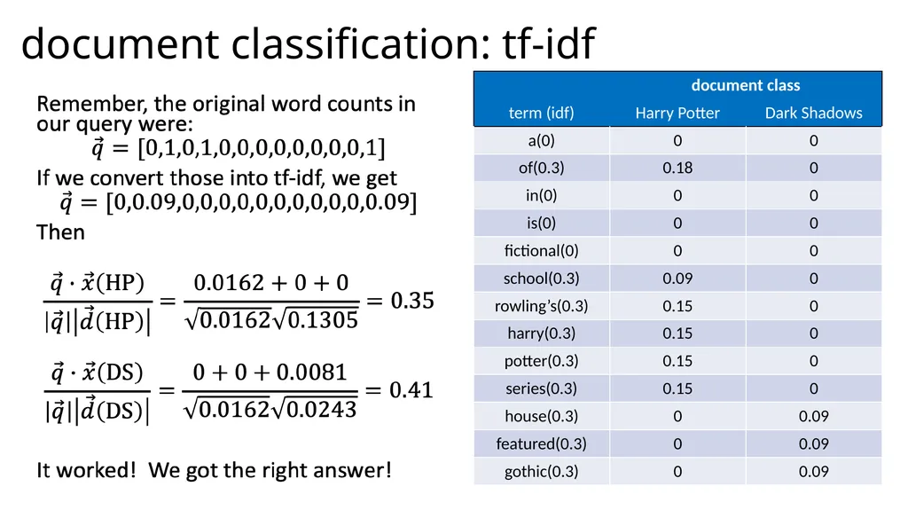 Lecture 38 – tf/idf and information retrieval Mark - slide 29 of 36