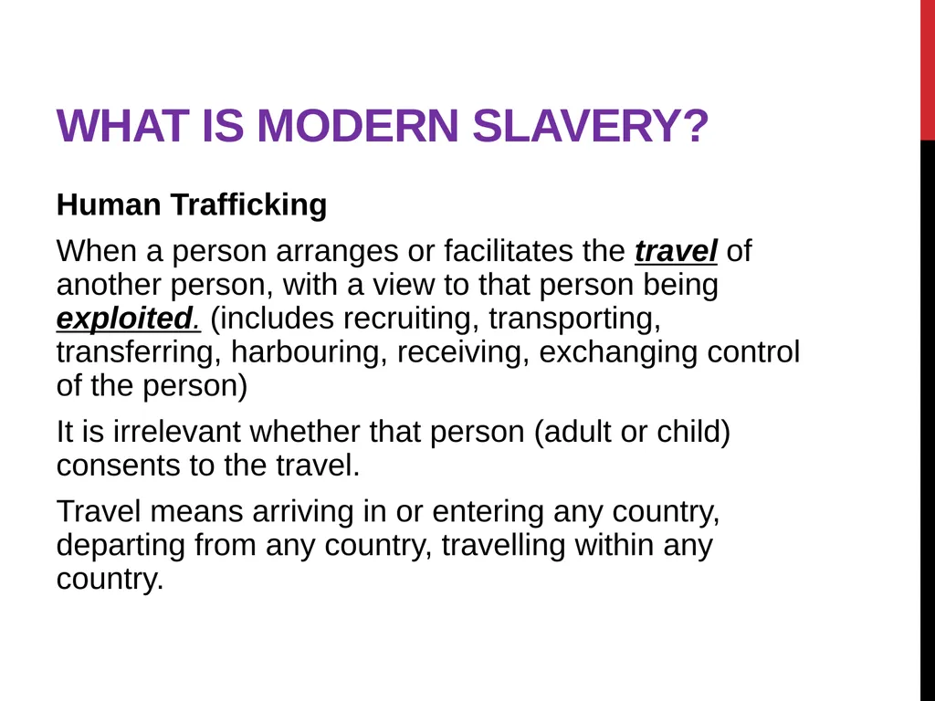 Modern Slavery – General awareness information for - slide 6 of 35