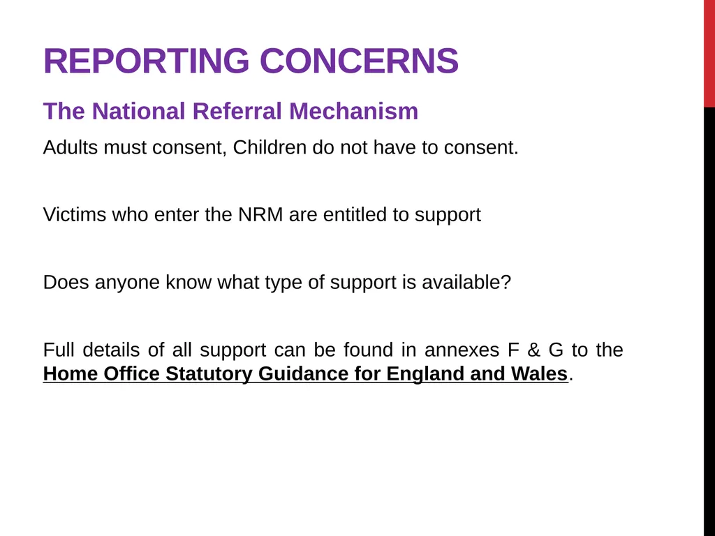 Modern Slavery – General awareness information for - slide 20 of 35