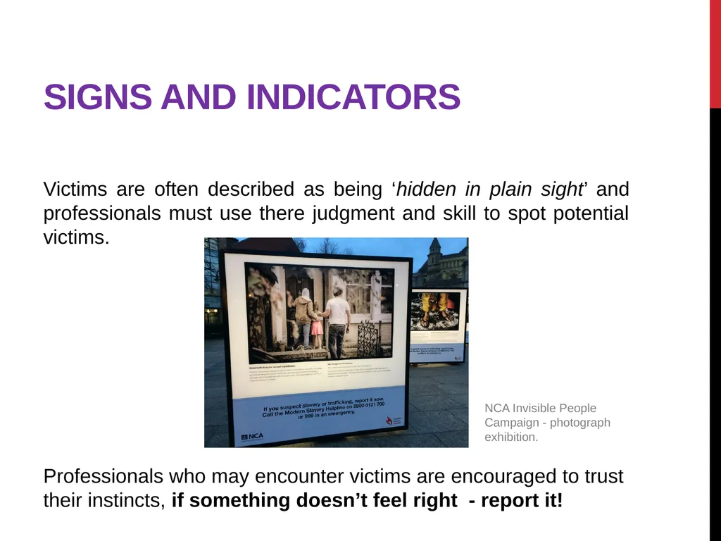 Modern Slavery – General awareness information for - slide 18 of 35