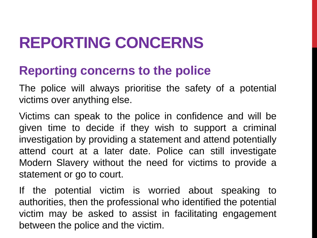 Modern Slavery – General awareness information for - slide 24 of 35