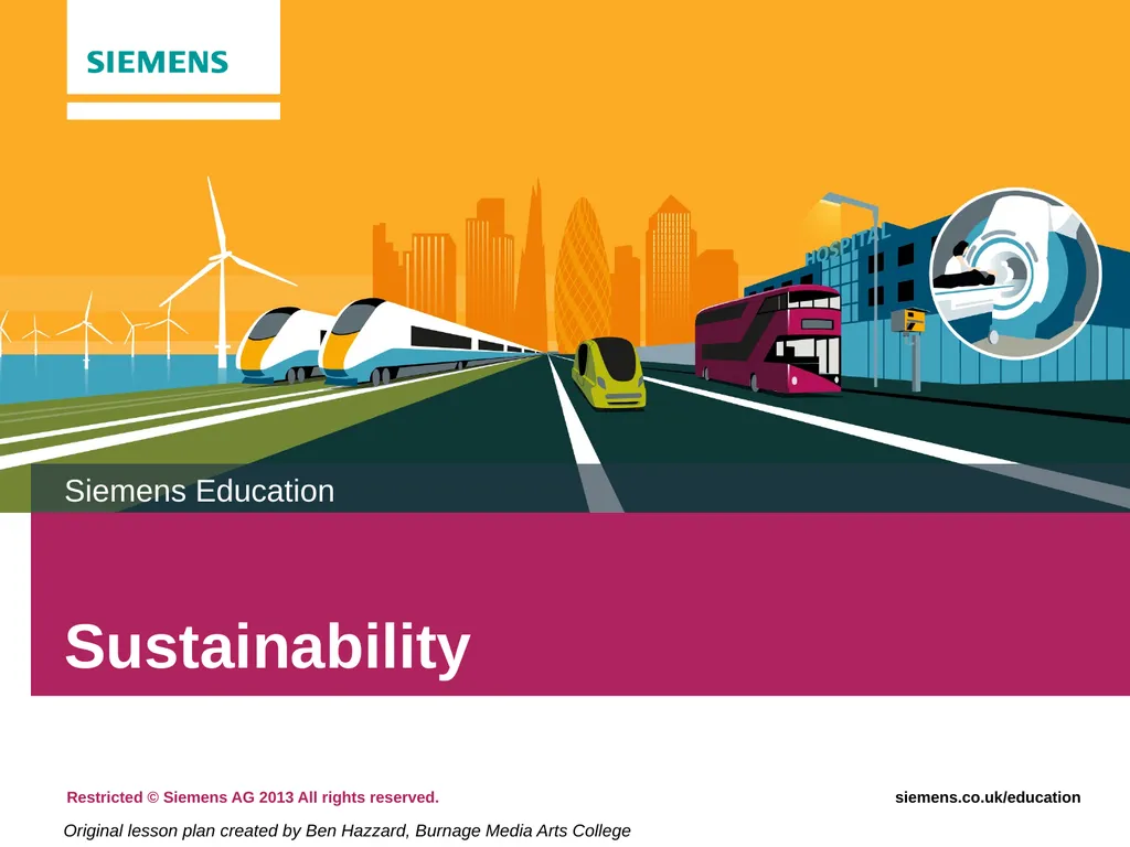 Sustainability Siemens Education Original lesson - slide 1 of 18