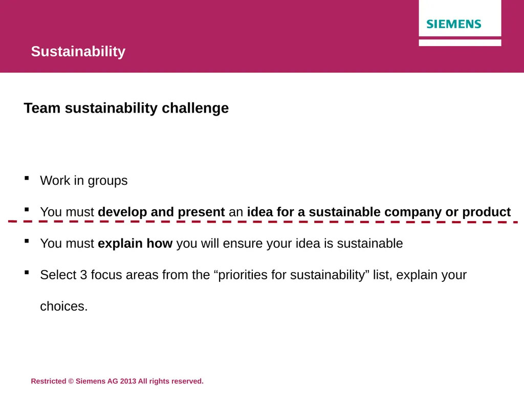 Sustainability Siemens Education Original lesson - slide 14 of 18