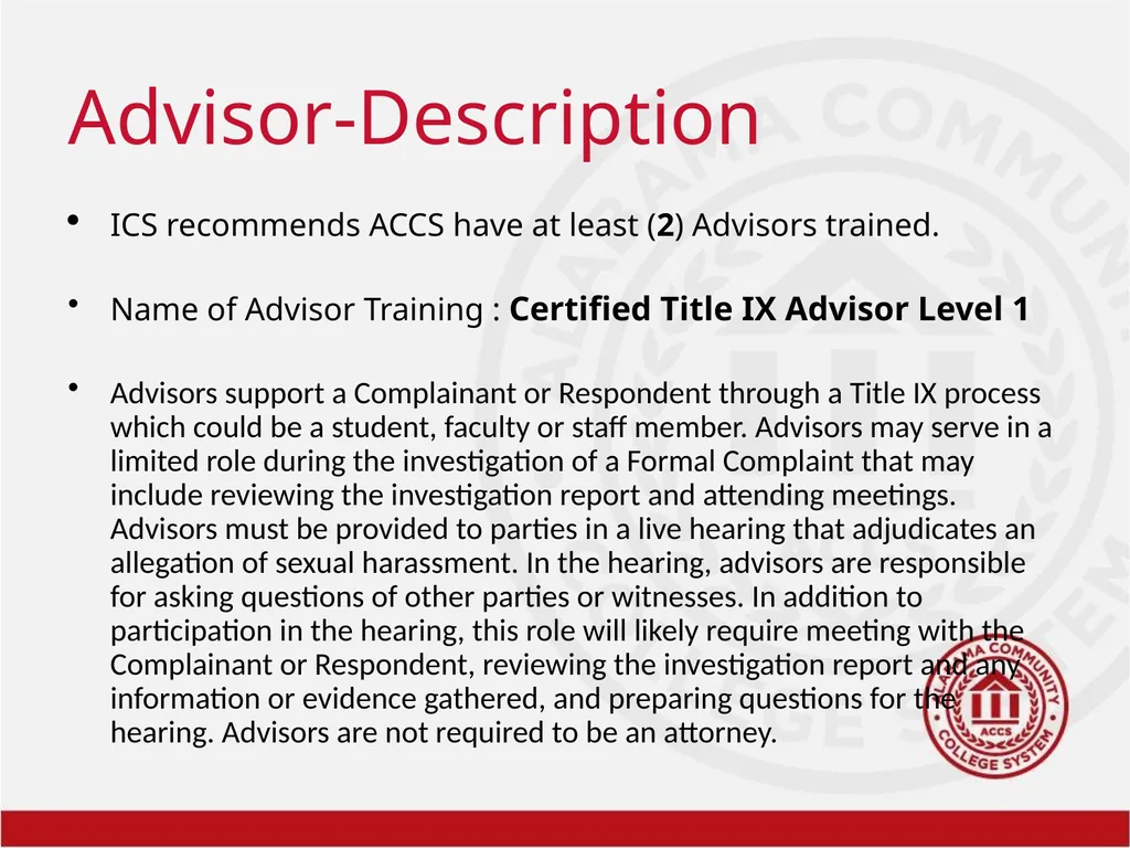 Title IX Training Overview Shawra Rainer- Student - slide 47 of 51