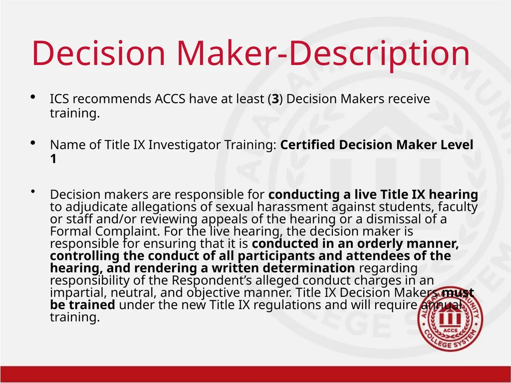 Title IX Training Overview Shawra Rainer- Student - slide 45 of 51