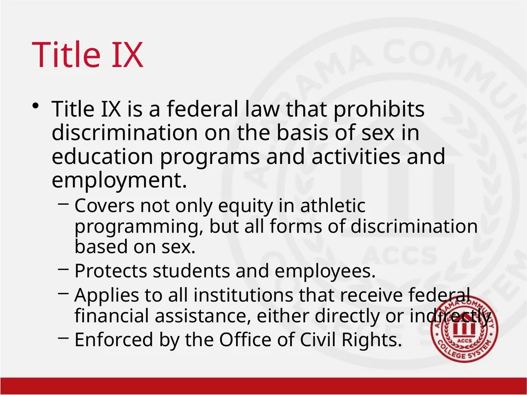 Title IX Training Overview Shawra Rainer- Student - slide 3 of 51