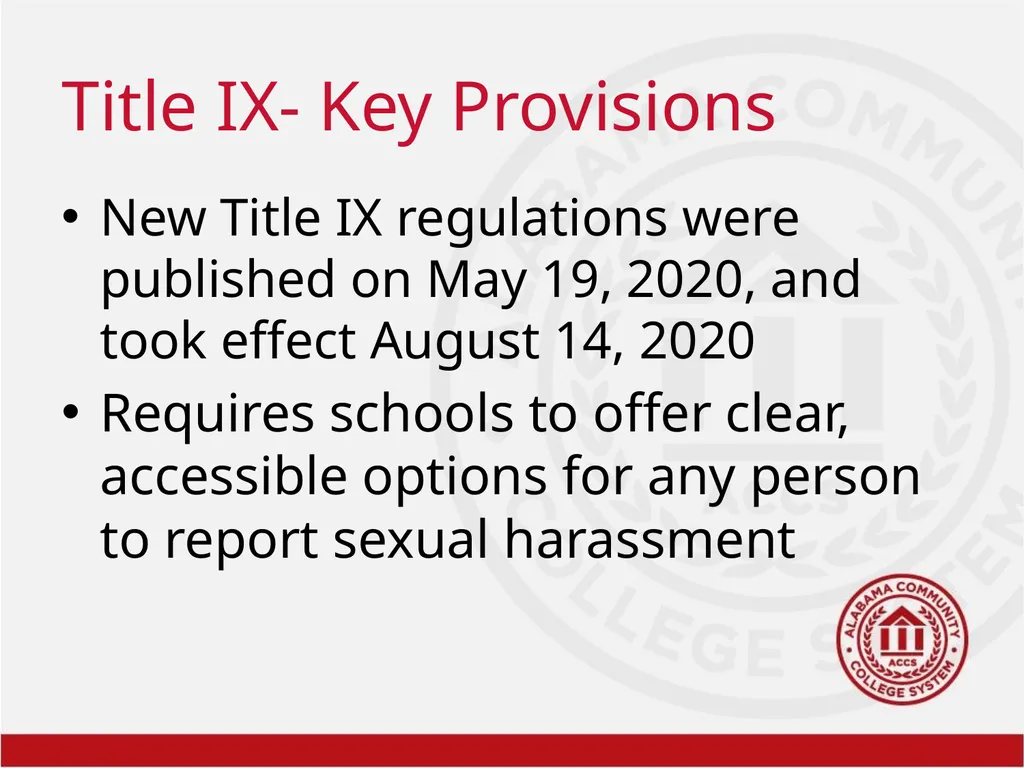 Title IX Training Overview Shawra Rainer- Student - slide 4 of 51