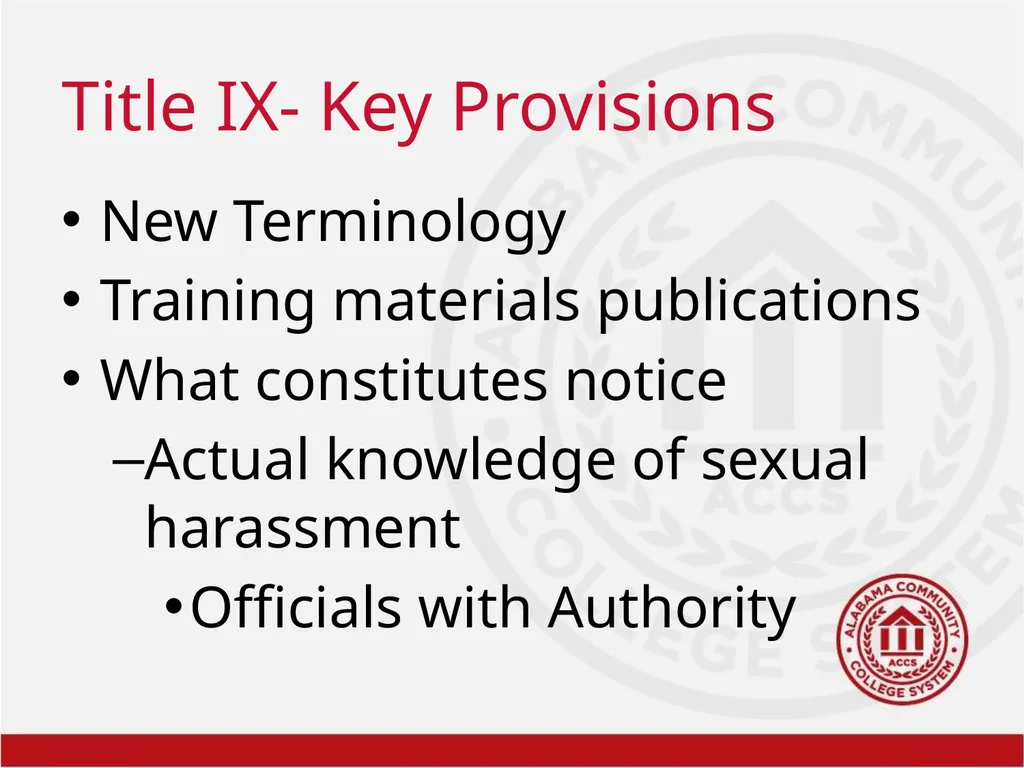 Title IX Training Overview Shawra Rainer- Student - slide 5 of 51