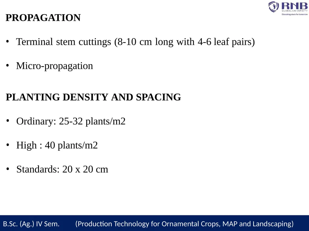Course Name- Production Technology for Ornamental - slide 9 of 27