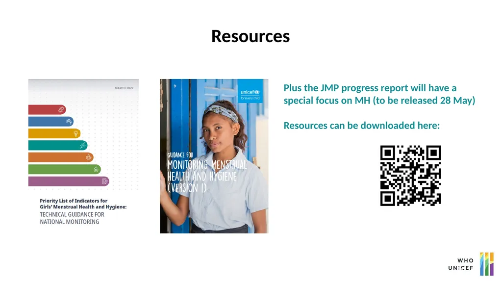 Monitoring progress on menstrual health services - slide 14 of 15