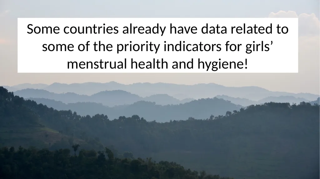 Monitoring progress on menstrual health services - slide 5 of 15