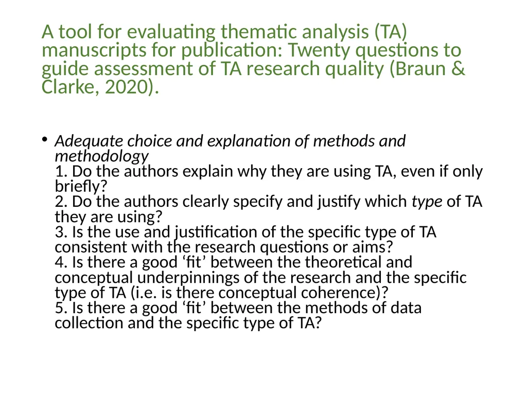 Thematic analysis Part 4: Avoiding common problems - slide 28 of 37