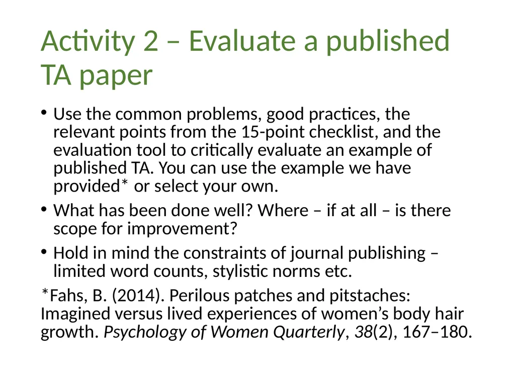 Thematic analysis Part 4: Avoiding common problems - slide 35 of 37