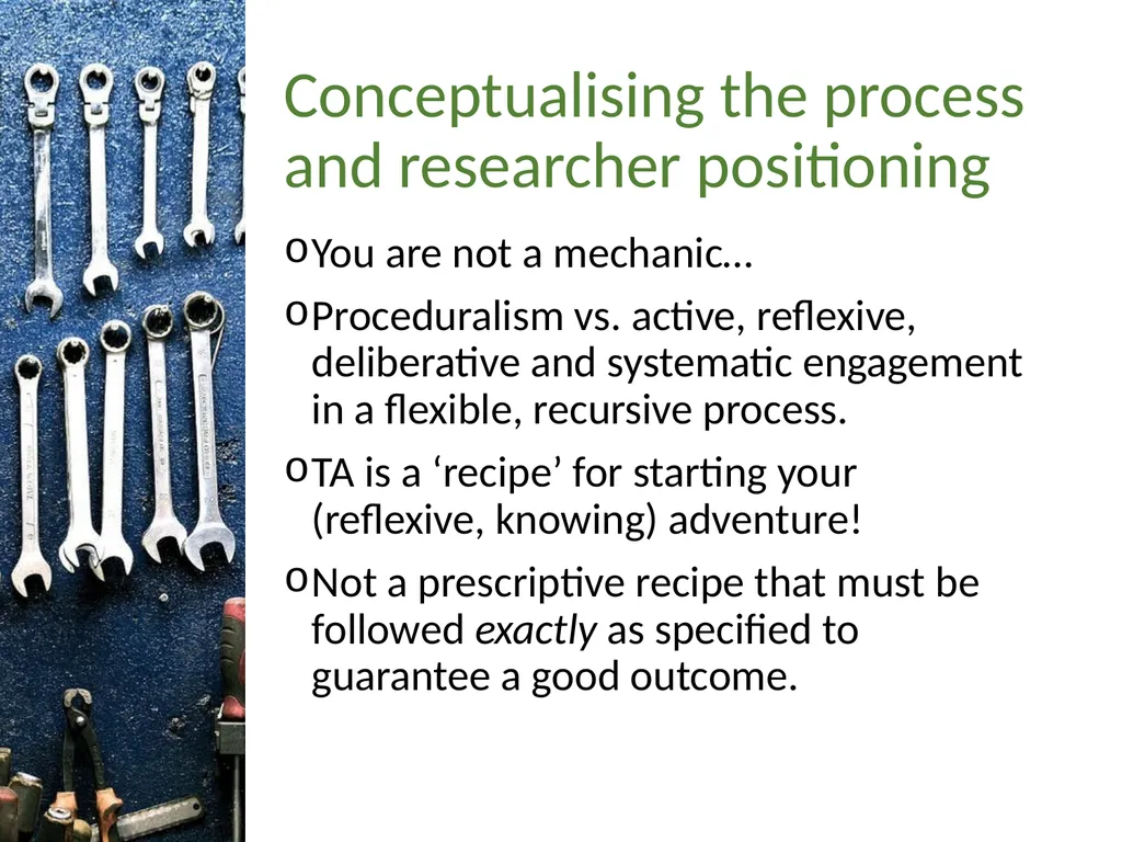 Thematic analysis Part 4: Avoiding common problems - slide 5 of 37