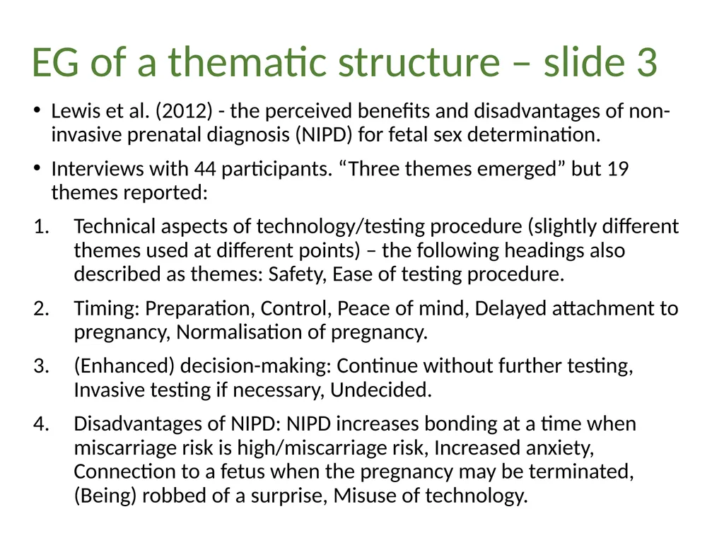 Thematic analysis Part 4: Avoiding common problems - slide 15 of 37