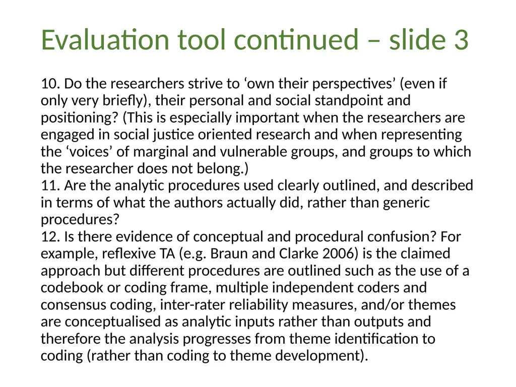 Thematic analysis Part 4: Avoiding common problems - slide 31 of 37