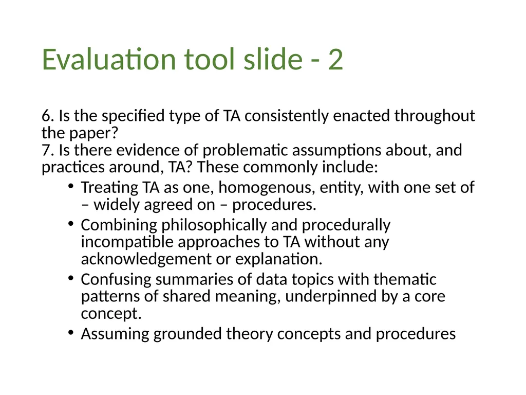 Thematic analysis Part 4: Avoiding common problems - slide 29 of 37