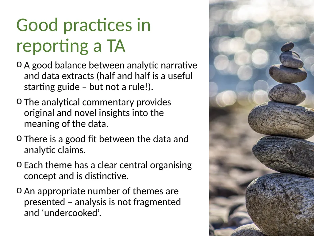 Thematic analysis Part 4: Avoiding common problems - slide 20 of 37