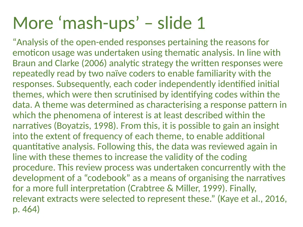 Thematic analysis Part 4: Avoiding common problems - slide 13 of 37