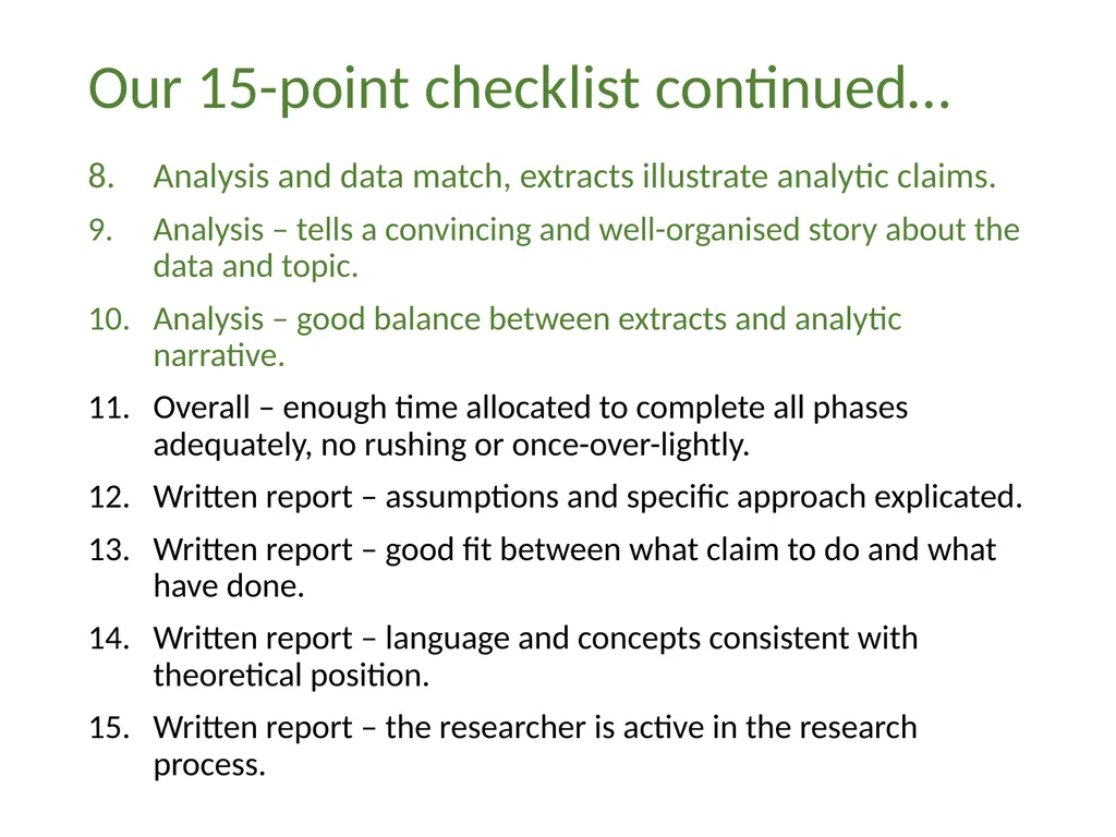 Thematic analysis Part 4: Avoiding common problems - slide 24 of 37