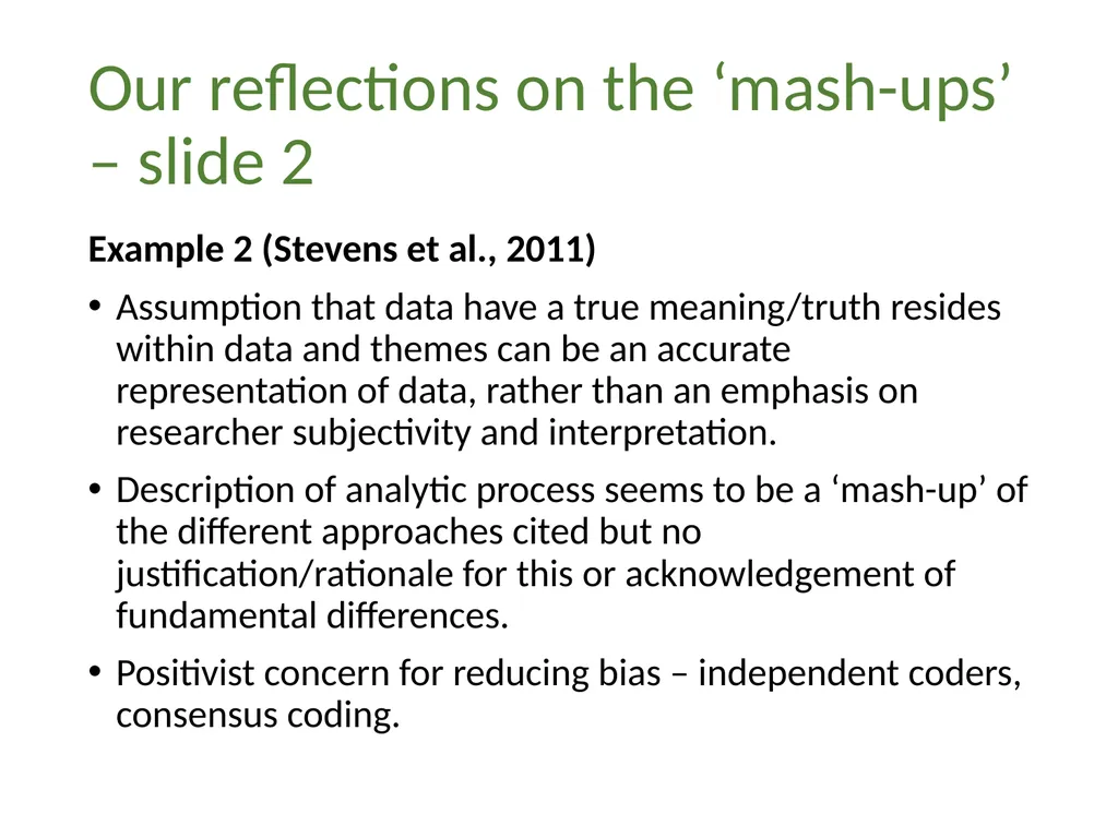 Thematic analysis Part 4: Avoiding common problems - slide 18 of 37