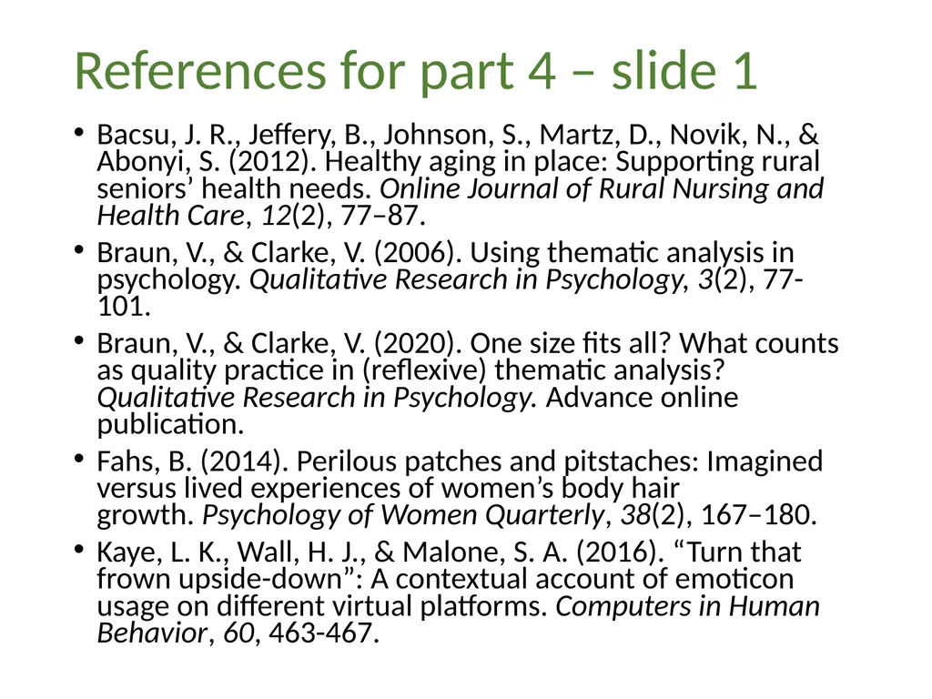 Thematic analysis Part 4: Avoiding common problems - slide 36 of 37