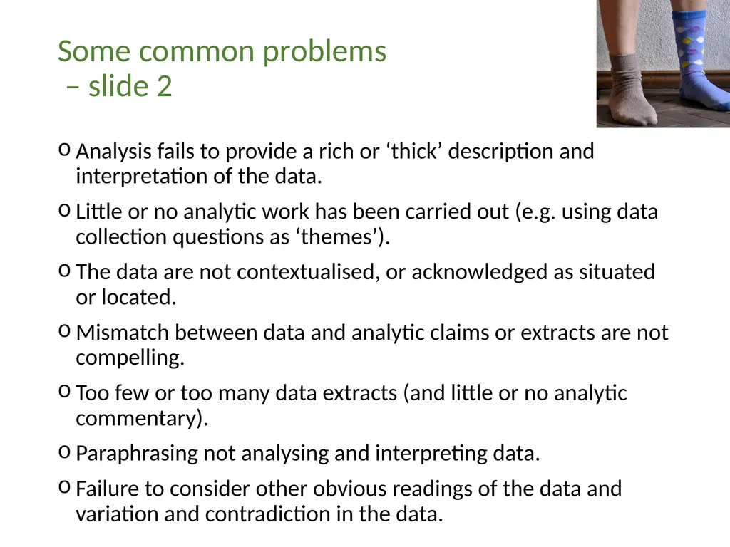 Thematic analysis Part 4: Avoiding common problems - slide 7 of 37