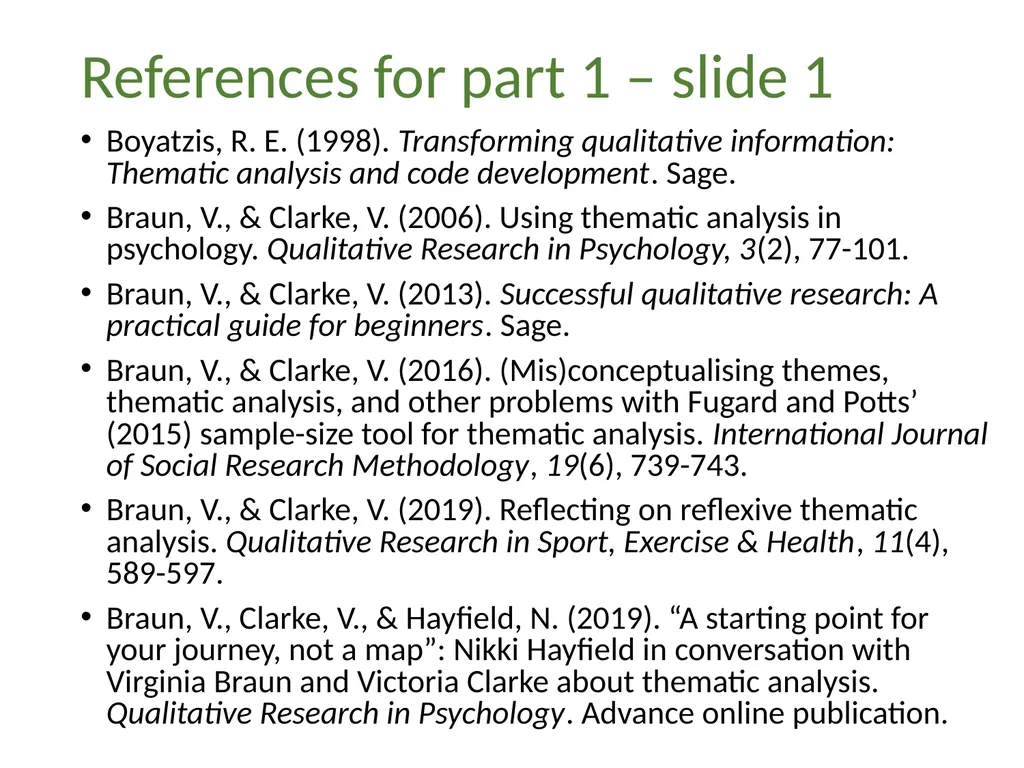 Thematic analysis Part 1: What is thematic - slide 21 of 26