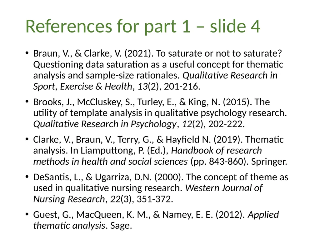 Thematic analysis Part 1: What is thematic - slide 24 of 26