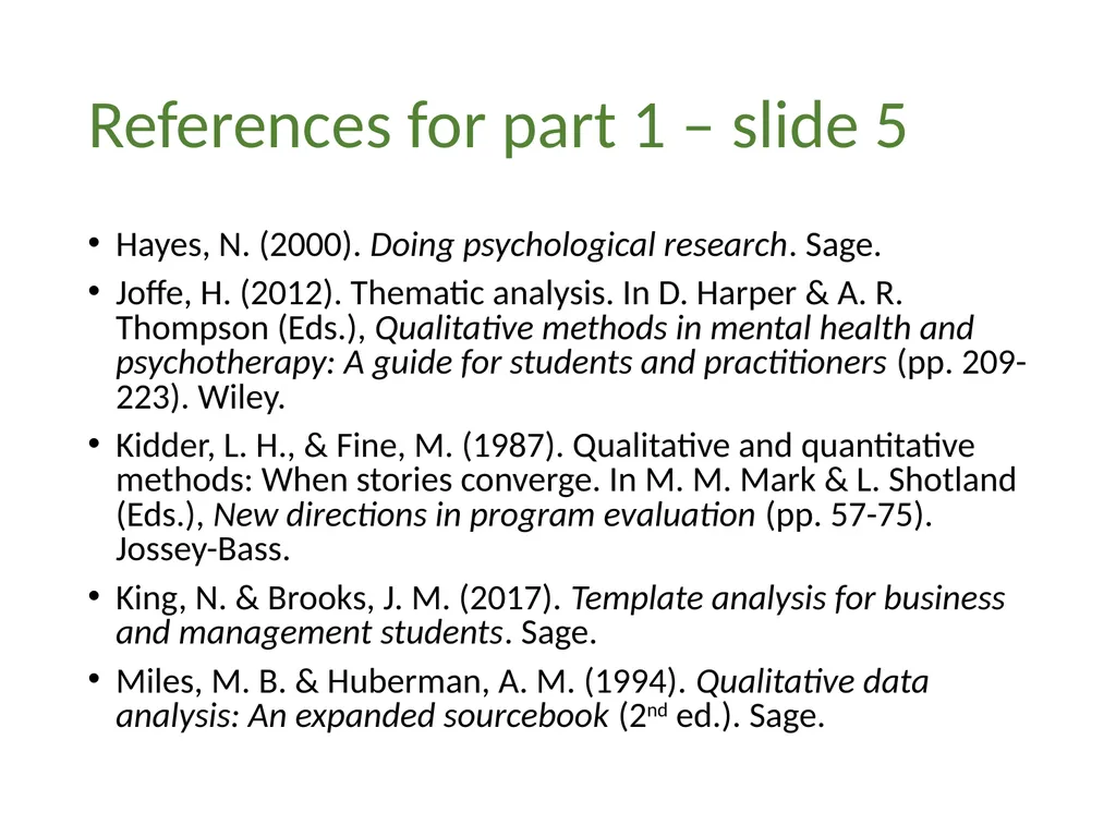 Thematic analysis Part 1: What is thematic - slide 25 of 26